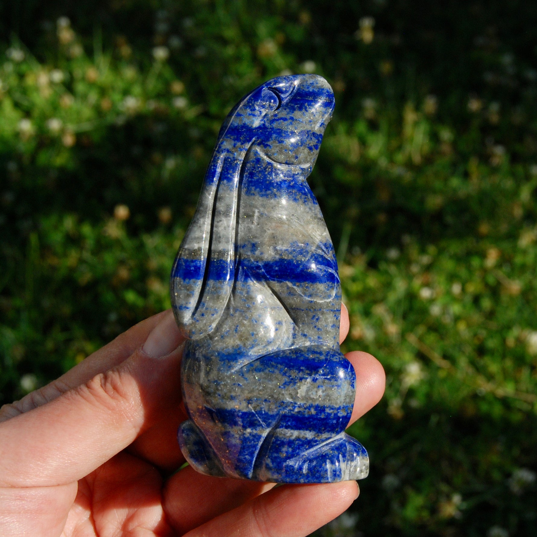 Lapis Lazuli Rabbit Crystal Carving