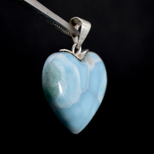 Larimar Heart Pendant for Necklace, Dominican Republic