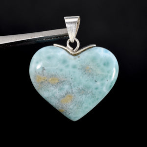 Larimar Heart Pendant for Necklace, Dominican Republic