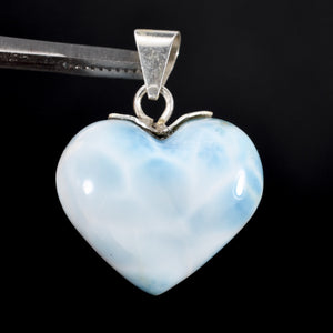 Genuine Larimar Heart Pendant for Necklace