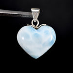 Genuine Larimar Heart Pendant for Necklace