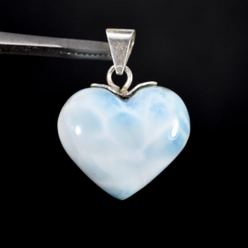 Genuine Larimar Heart Pendant for Necklace