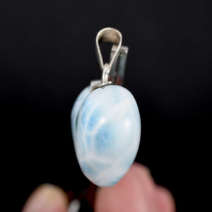 Genuine Larimar Heart Pendant for Necklace