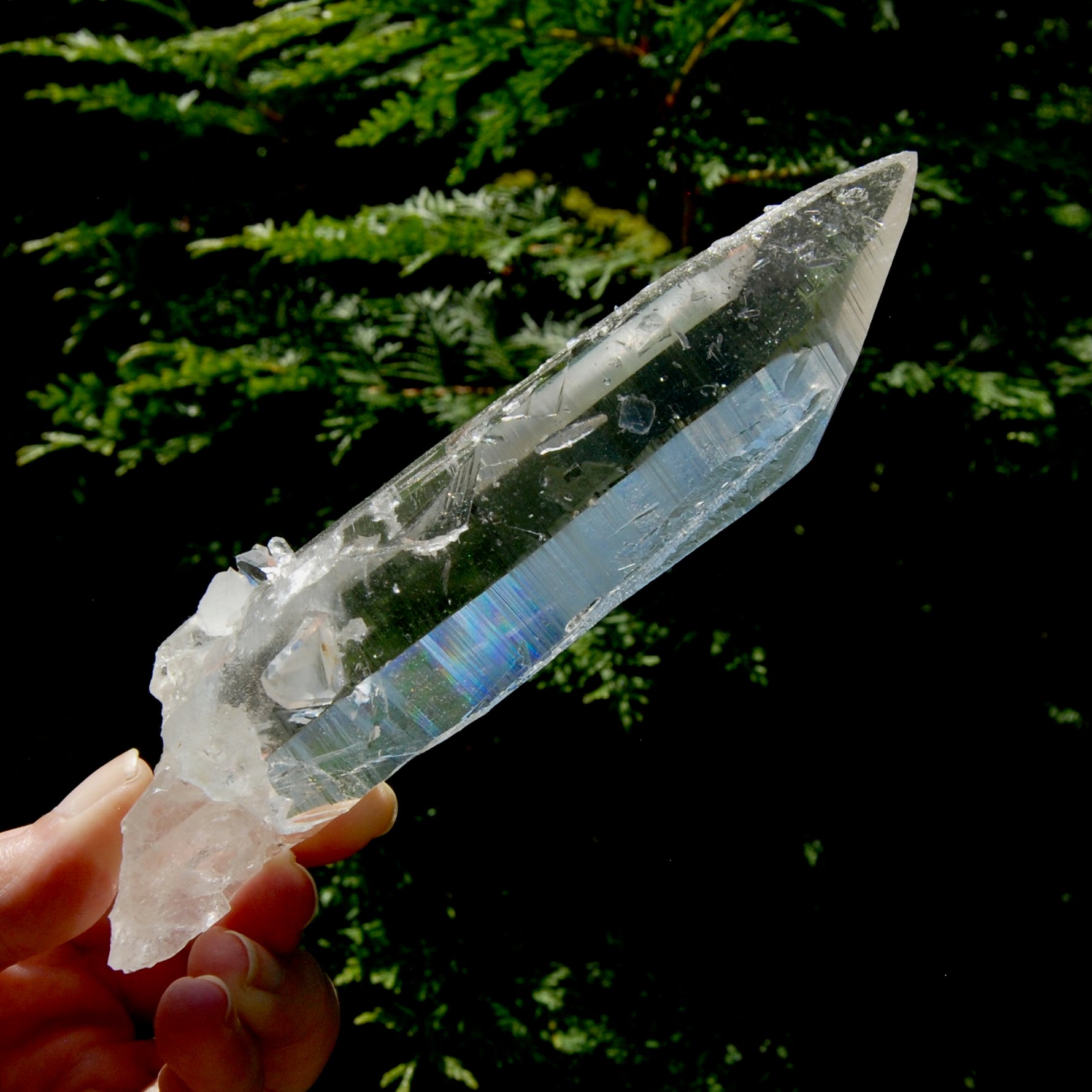 Rare Unique Earthquake Lemurian Quartz Crystal Starbrary, Optical Cross Bridge Crystal, Powerful High Vibration, Colombia
