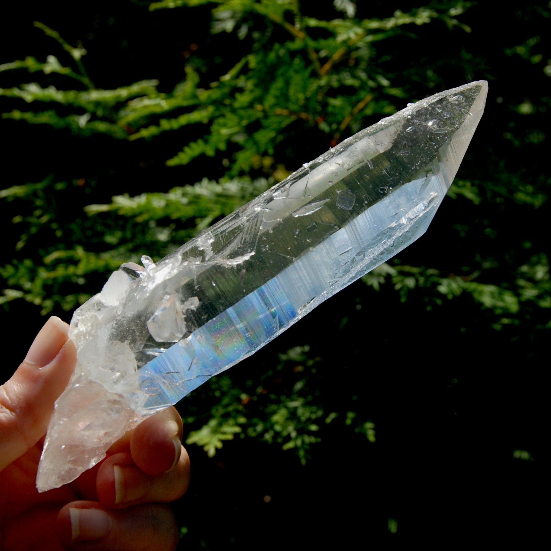 Rare Unique Earthquake Lemurian Quartz Crystal Starbrary, Optical Cross Bridge Crystal, Powerful High Vibration, Colombia