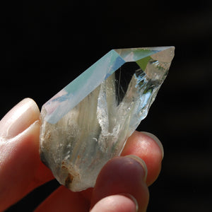 Blue Amphibole Quartz Crystal