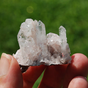 Pink Faden Quartz Lemurian Crystal Cluster