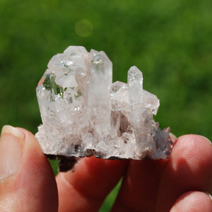 Pink Faden Quartz Lemurian Crystal Cluster