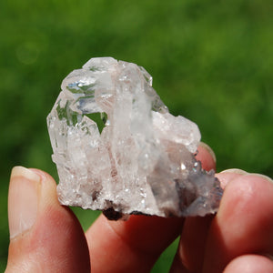 Pink Faden Quartz Lemurian Crystal Cluster