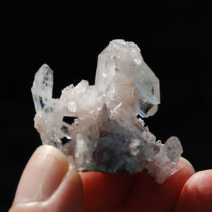 Pink Faden Quartz Lemurian Crystal Cluster