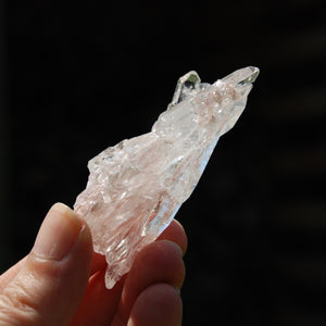 Pink Faden Quartz Lemurian Crystal Cluster