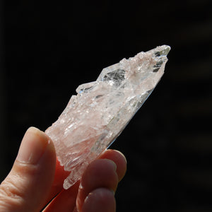 Pink Faden Quartz Lemurian Crystal Cluster