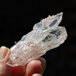 Pink Faden Quartz Lemurian Crystal Cluster