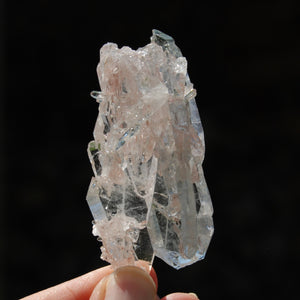 Pink Faden Quartz Lemurian Crystal Cluster