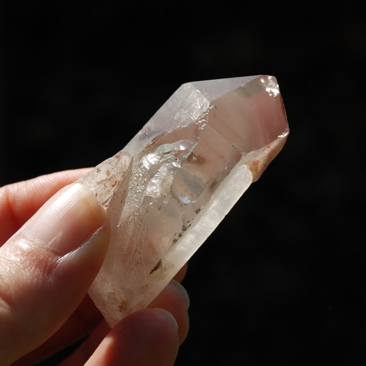 Pink Lithium Lemurian Quartz Crystal