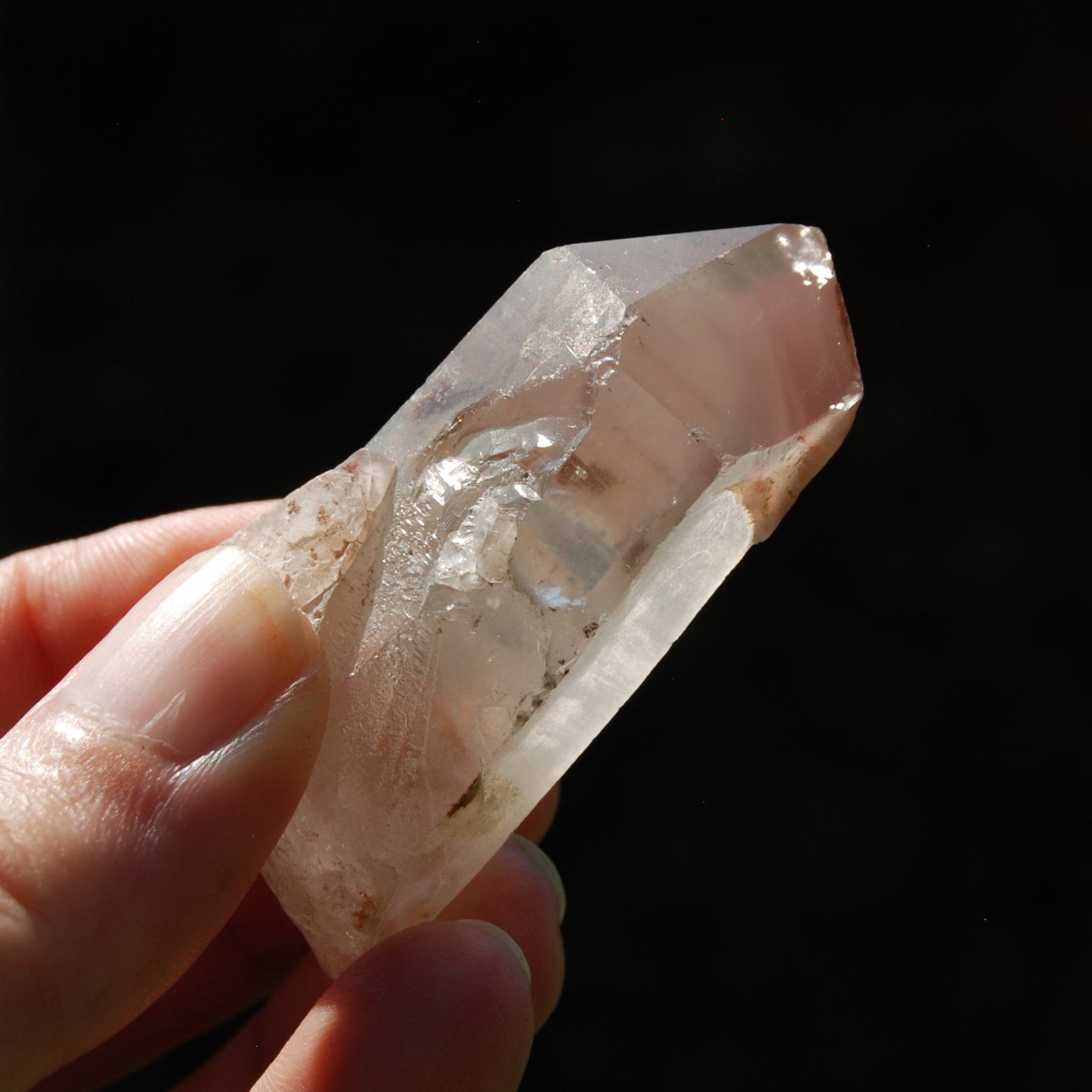Pink Lithium Lemurian Quartz Crystal