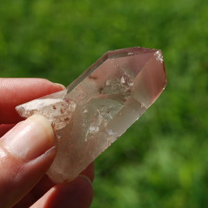 Pink Lithium Lemurian Quartz Crystal