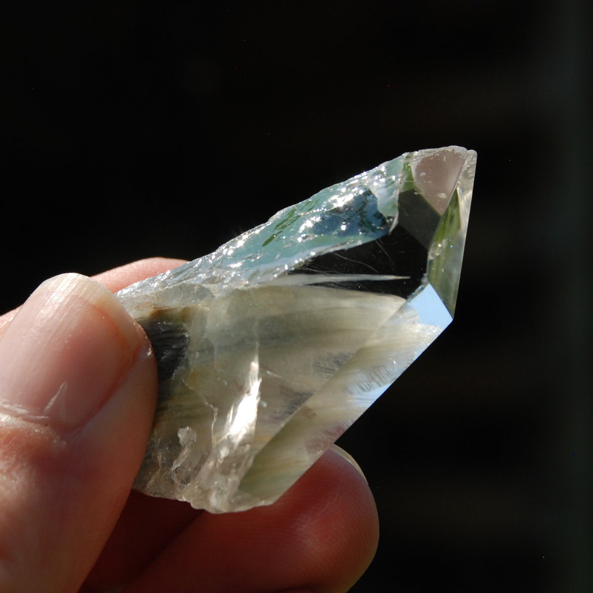 Blue Amphibole Quartz Crystal