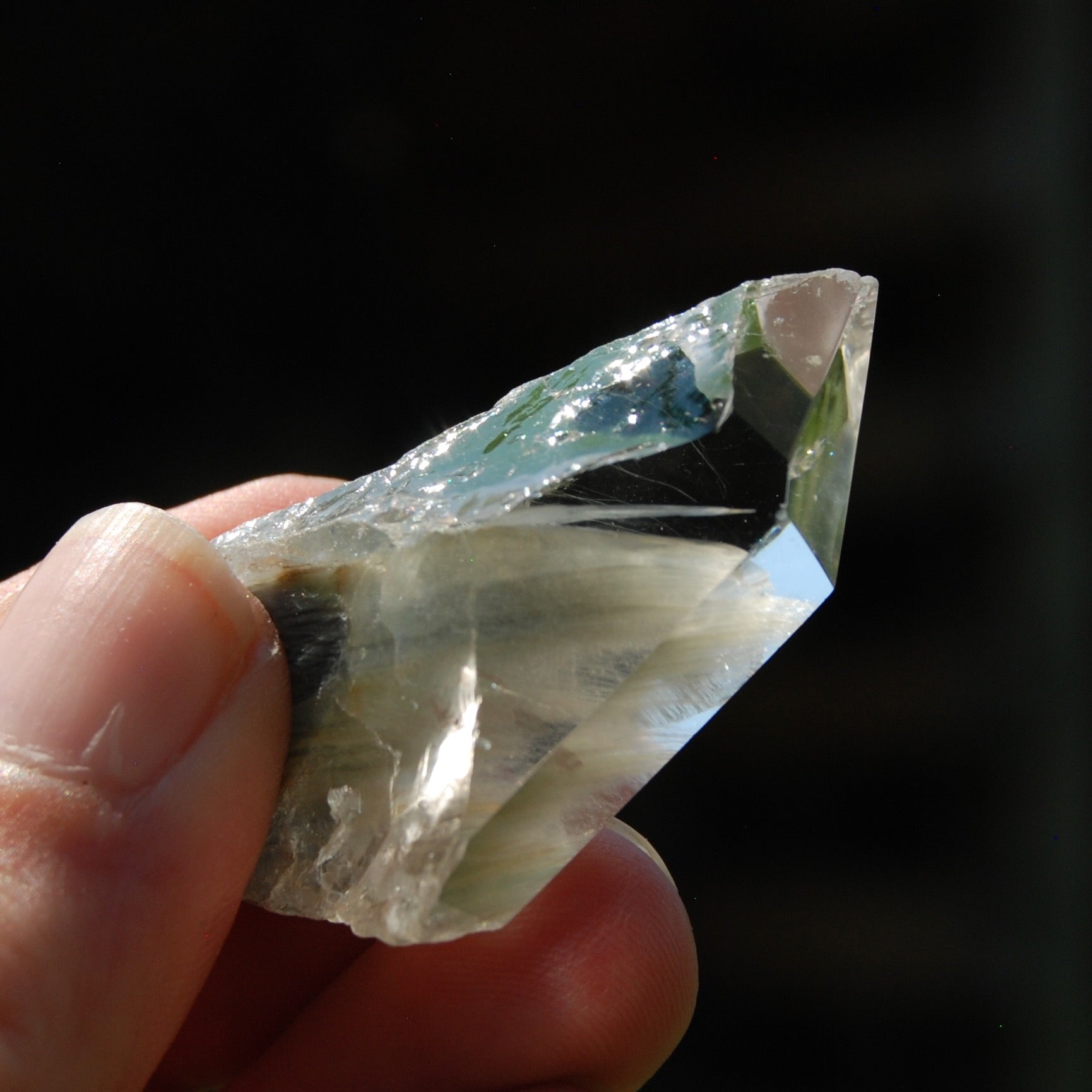 Blue Amphibole Quartz Crystal