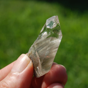 Blue Amphibole Quartz Crystal