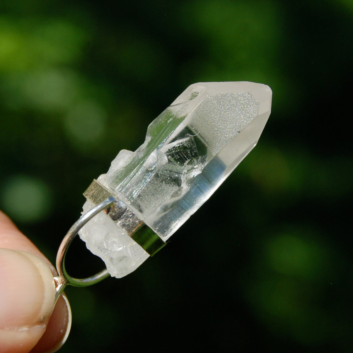 Cosmic Lemurian Crystal Pendant for Necklace