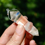 24 Sided Clear Quartz Crystal Vogel Pendant for Necklace, Sterling Silver