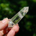 24 Sided Clear Quartz Crystal Vogel Pendant for Necklace, Sterling Silver