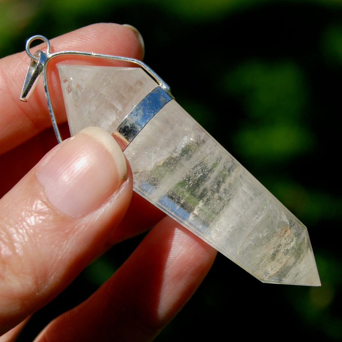 24 Sided Clear Quartz Crystal Vogel Pendant for Necklace