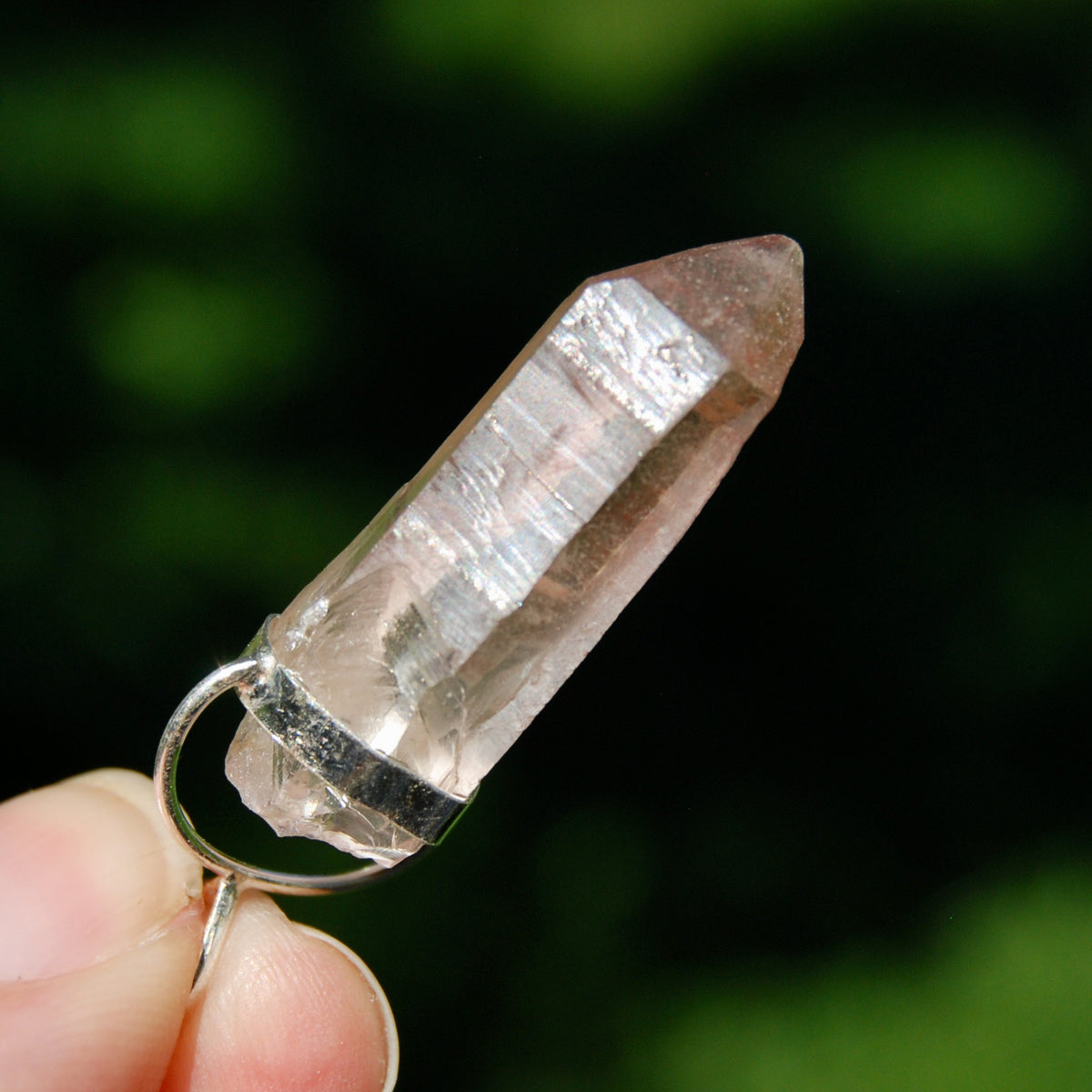 1.7in Isis Face Strawberry Pink Lemurian Crystal Pendant for Necklace, Record Keeper Starbrary, Brazil a6