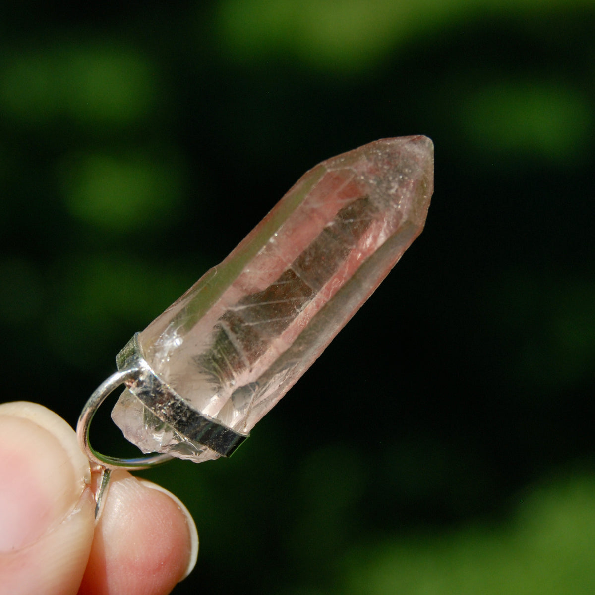 1.7in Isis Face Strawberry Pink Lemurian Crystal Pendant for Necklace, Record Keeper Starbrary, Brazil a6