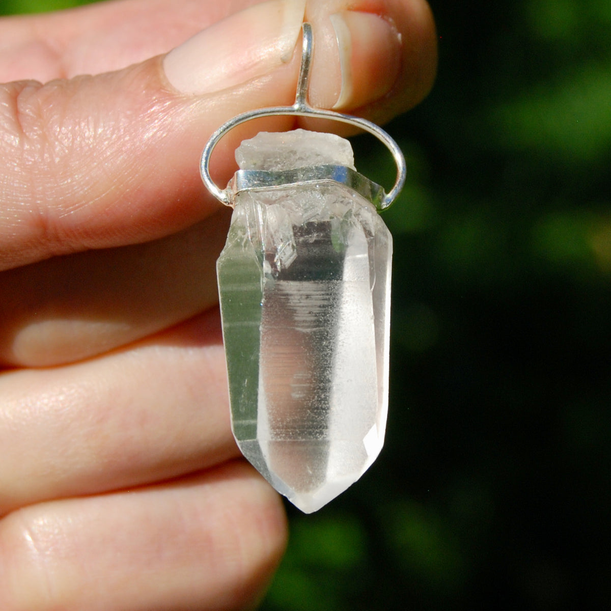 Cosmic Isis Face Record Keeper Lemurian Crystal Laser Pendant for sale