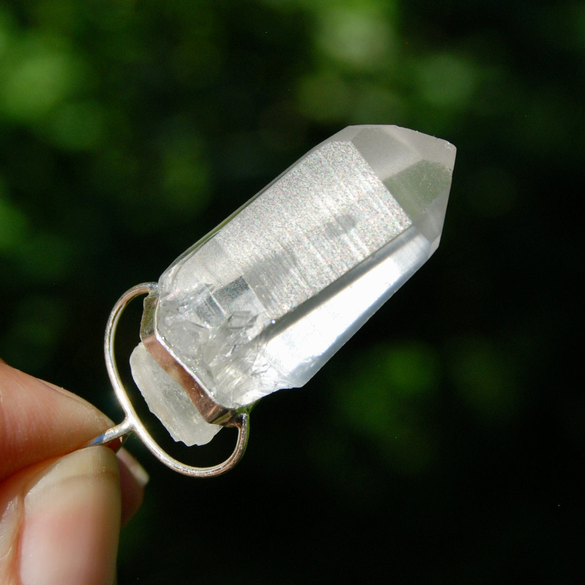 Cosmic Isis Face Record Keeper Lemurian Crystal Laser Pendant for sale