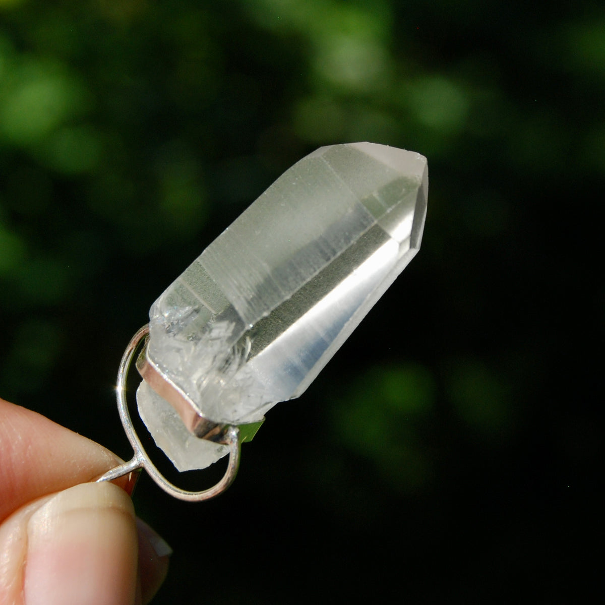 Cosmic Isis Face Record Keeper Lemurian Crystal Laser Pendant for sale