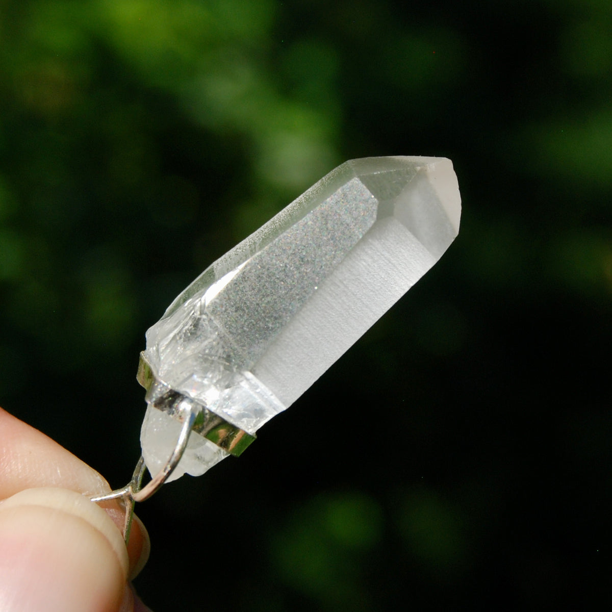 Cosmic Isis Face Record Keeper Lemurian Crystal Laser Pendant for sale