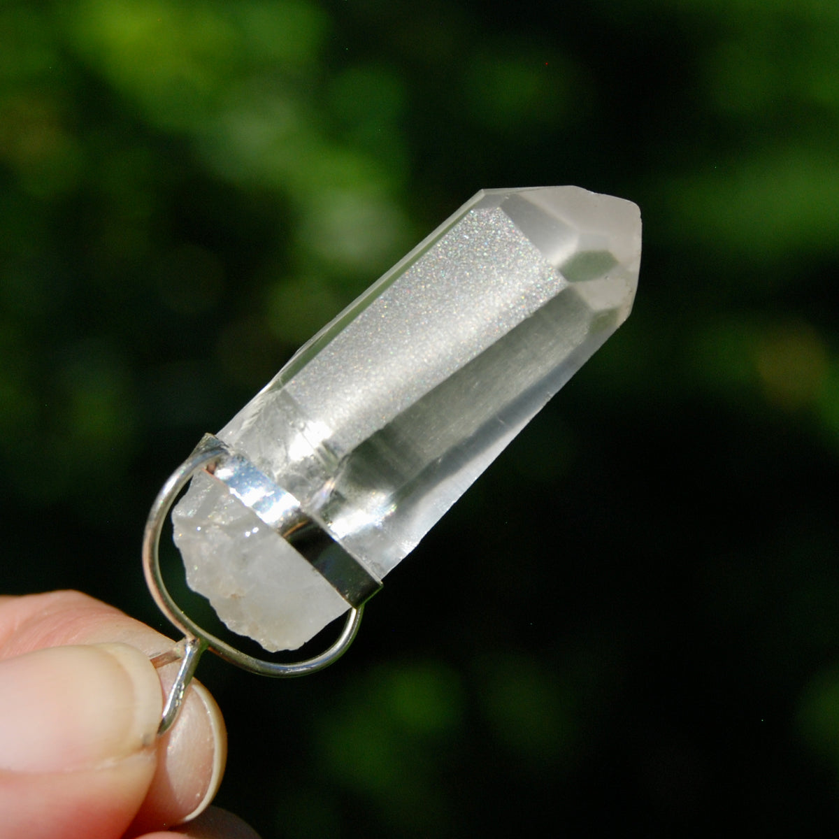 Cosmic Isis Face Record Keeper Lemurian Crystal Laser Pendant for sale