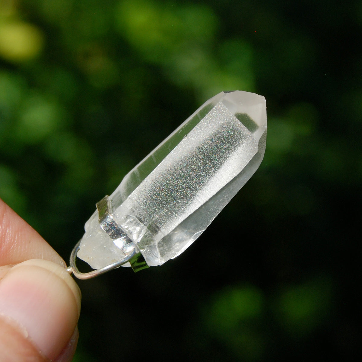 Cosmic Isis Face Record Keeper Lemurian Crystal Laser Pendant for sale