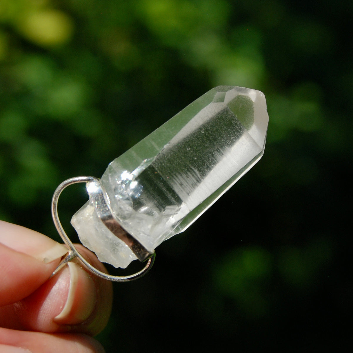Cosmic Isis Face Record Keeper Lemurian Crystal Laser Pendant for sale