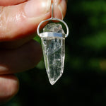 Elestial Tabby Lemurian Crystal Laser Pendant for sale
