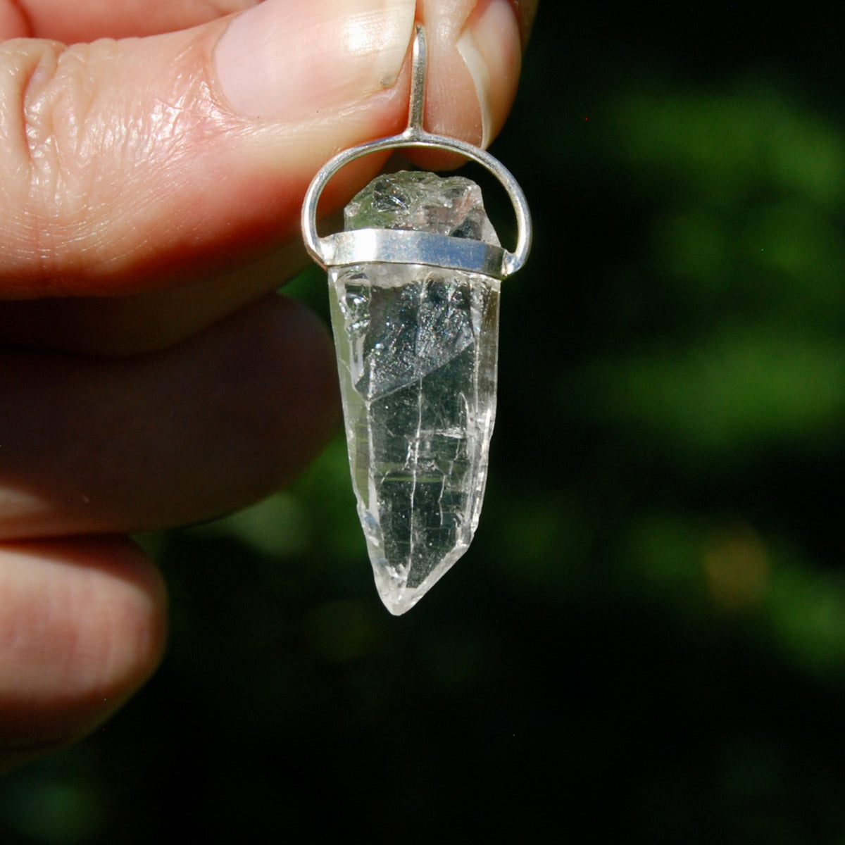 Elestial Tabby Lemurian Crystal Laser Pendant for sale