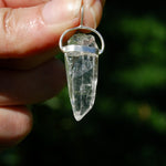 Elestial Tabby Lemurian Crystal Laser Pendant for sale