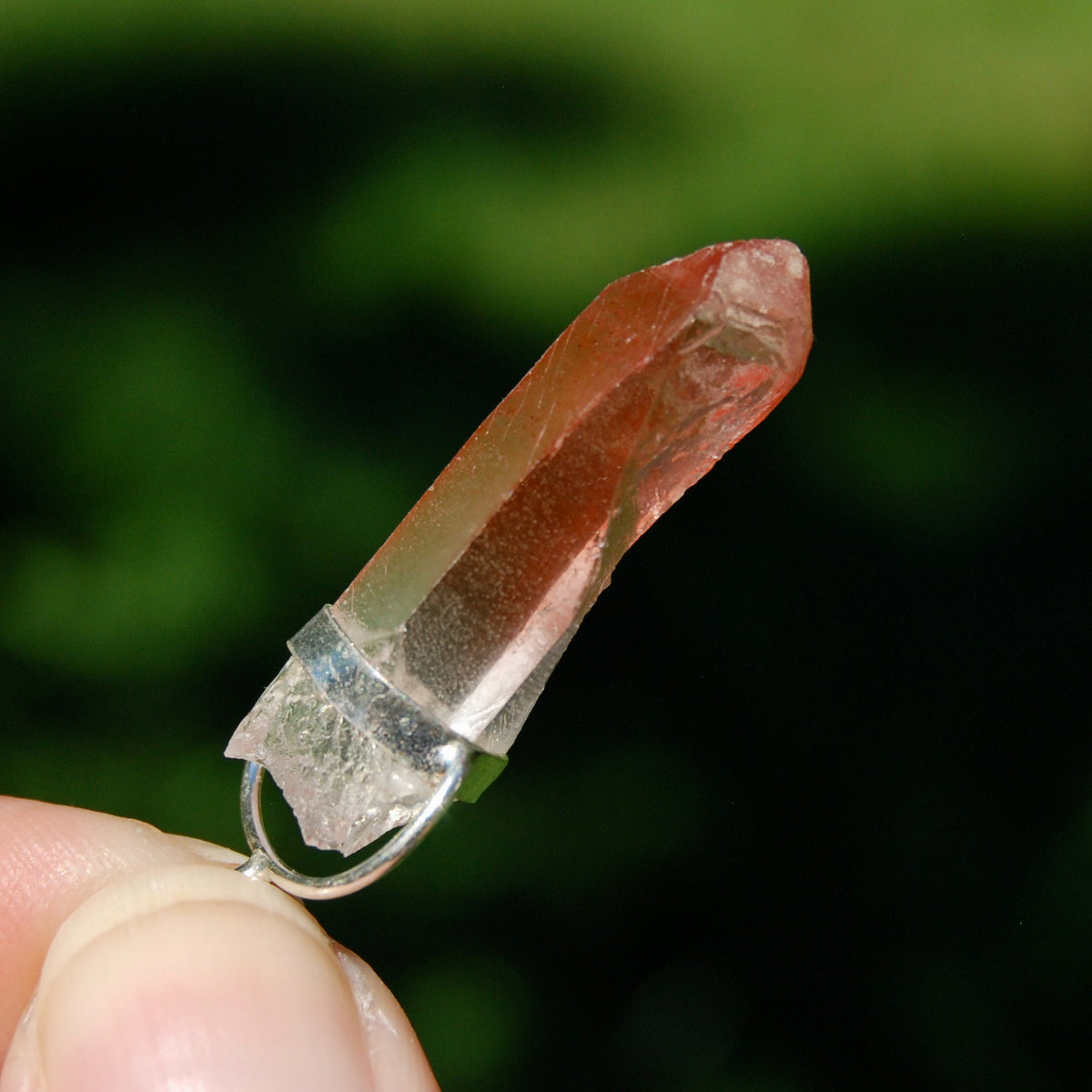 1.7in Strawberry Pink Lemurian Crystal Pendant for Necklace, Starbrary, Brazil