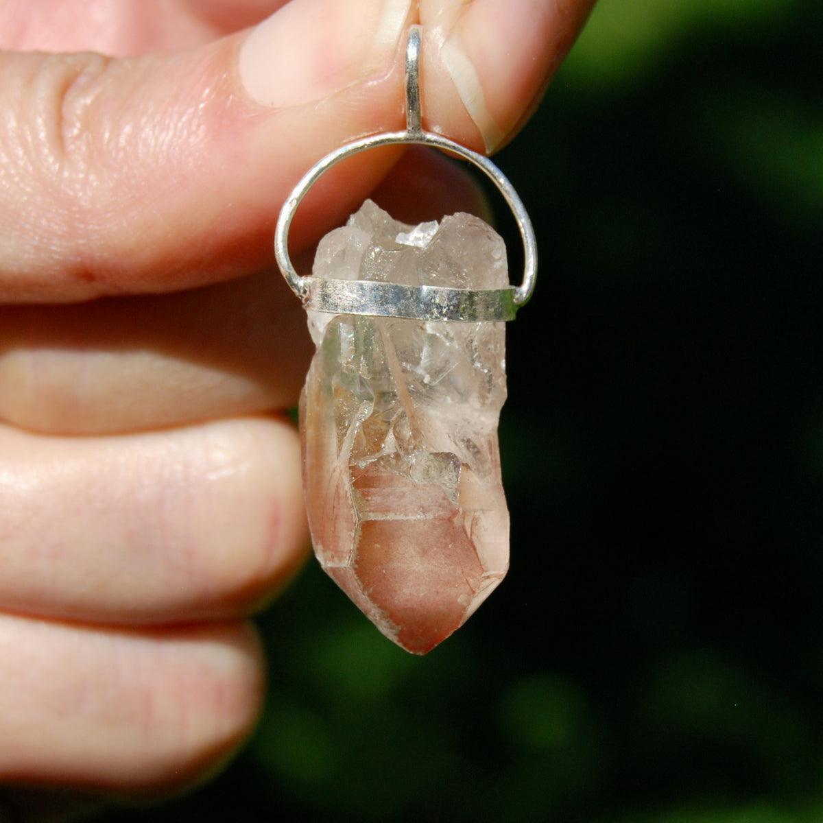 1.8in Channeler Strawberry Pink Lemurian Crystal Pendant for Necklace, Record Keeper Starbrary, Brazil 