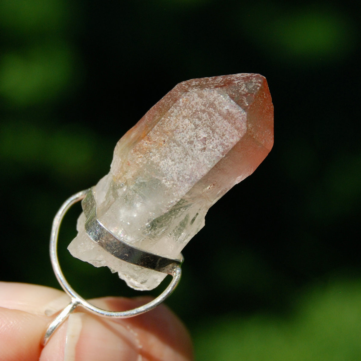 1.8in Channeler Strawberry Pink Lemurian Crystal Pendant for Necklace, Record Keeper Starbrary, Brazil 