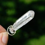 Lemurian Crystal Pendant for Necklace, Sterling Silver, Brazil