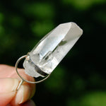 Lemurian Crystal Pendant for Necklace, Sterling Silver, Brazil