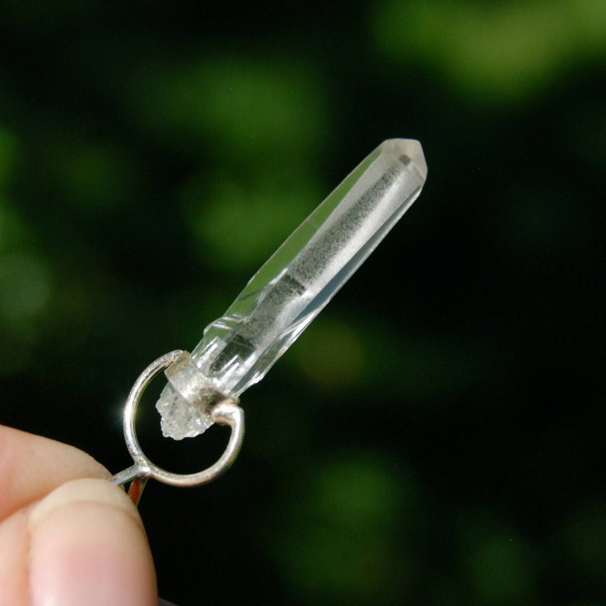 Cosmic Lemurian Crystal Pendant for Necklace, Sterling Silver, Brazil