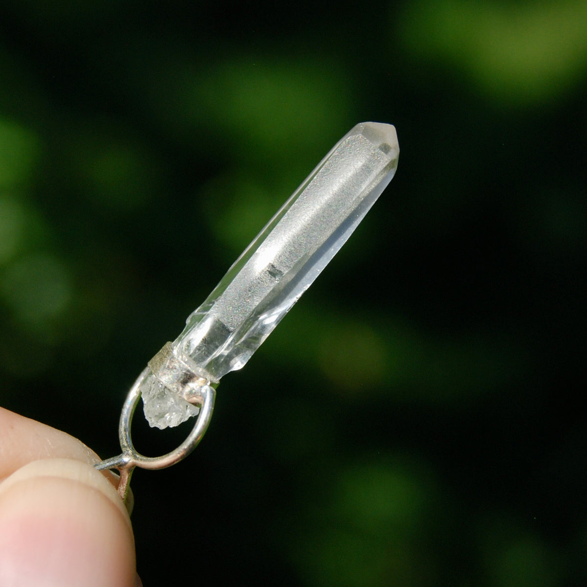 Cosmic Lemurian Crystal Pendant for Necklace, Sterling Silver, Brazil