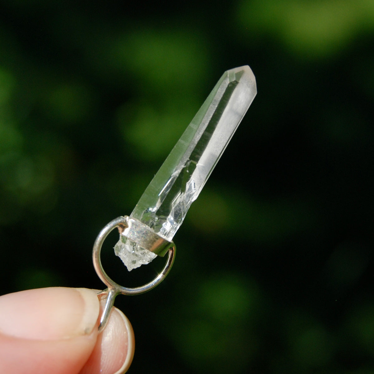 Cosmic Lemurian Crystal Pendant for Necklace, Sterling Silver, Brazil