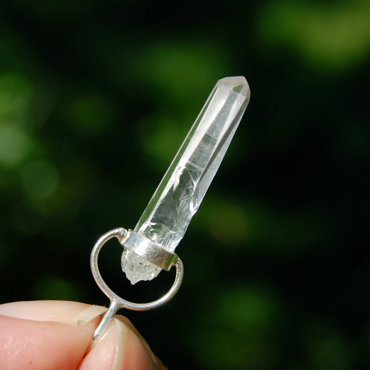 Cosmic Lemurian Crystal Pendant for Necklace, Sterling Silver, Brazil
