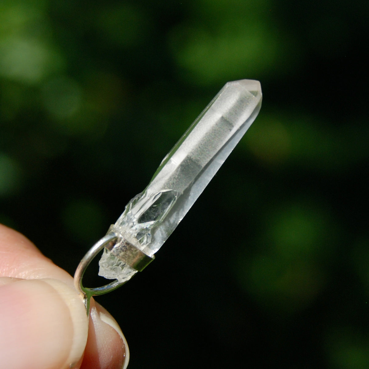 Cosmic Lemurian Crystal Pendant for Necklace, Sterling Silver, Brazil
